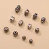 Joyería al por mayor de Plata de Ley 925 Plata Tailandesa Retro Accesorios DIY Diseño de Pulsera de Cristal Artesanía Tailandesa Cuentas Espaciadoras Cuentas de Barril