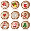 Transfronterizo Nuevo Imitación Astilla de Pino Colgante de Madera Productos Navideños de Madera Decoración de Colgante de Madera Navideño