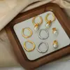 Pendientes de joyería de acero de titanio chapado en oro de 18 quilates con colgante de perla en forma de gota, nuevo de alta gama, lujo ligero, estilo frío, transfronterizos