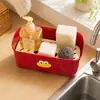 Estante organizador multifuncional para líquido lavavajillas del hogar, organizador para fregadero de cocina, cesta escurridora, caja de almacenamiento para fregadero DZ