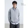 Nueva colección otoño/invierno 2024: Suéter de punto casual y de corte relajado, estilo retro americano, de cuello en V, prenda exterior de color liso para hombre