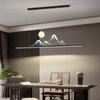 Luminária de Restaurante Paisagem Novo Chinoiserie Lustre Longo Moderno Simples Montanha Yingying Lua Sala de Chá Lustre Lâmpadas de Mesa Normcore