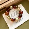 Pulsera elástica de acrílico con cuentas geométricas irregulares transfronteriza europea y americana, sensación de lujo ligero de alta gama, accesorio versátil para mujer
