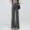 Calças de Maternidade Primavera e Outono Estilo Fino Suporte para a Barriga Roupa Externa Petite Soltas Calças Casuais Calças de Perna Larga Calças Longas Roupas de Outono para Maternidade