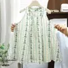 Falda de Niña Verano Estilo Coreano Niñas Arte Mori Estampado Colorido Dobladillo Amplio Vestido sin Mangas tipo Camiseta Vestido Infantil