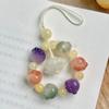 Pulsera de flor de bodhi Myrica rubra flotante para mujer, cordón para teléfono móvil de garra de gato, cadena para teléfono móvil de pareja, colgante de coche exquisito, cuentas de Buda, texto, juego