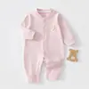 Body de manga larga para recién nacido, primavera y otoño, unisex, terciopelo de grano de arroz para bebé, mameluco, traje para gatear, estilo nuevo, ropa de otoño para casa