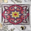 Mantel individual occidental con estampado de rayas de arte geométrico, tapete para vajilla