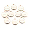 Colgante de etiqueta de beso con letra inglesa, redondo, aleación, doble cara, gota de aceite, colgante pequeño, pulsera, collar, joyería DIY