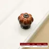 Estilo Antigo Liga de Zinco Cerâmica Estampa de Leopardo Cabo de Abóbora Acessórios para Móveis Puxador de Gaveta Puxador de Porta de Armário Puxador de Porta de Guarda-Roupa