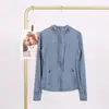 Jaqueta com Capuz Lulu em Estoque com Etiqueta, Entrega Direta, Roupa para Corrida e Yoga, Cardigan Esportivo Slim-Fit com Zíper