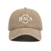 Boné de Baseball Estampado Americano Jesus Papai Lazer ao Ar Livre Proteção Solar Transfronteiriço Lavado Retro Tendência Boné com Aba