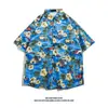 Camisa Hawaiana de Manga Corta Camisa de Manga Corta para Hombre Verano Nuevo Playa Camisa Floral Ropa de Pareja Camisa Holgada