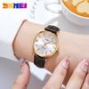Belleza Atemporal: Reloj de Cuarzo Incrustado con Diamantes con Números Romanos, Correa de Cuero, Reloj Femenino Versátil y Elegante de Lujo Ligero