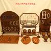 Soporte de Exhibición de Joyería Rejilla de Madera de Nogal Soporte para Pendientes Soporte Curvo para Pulseras Adorno de Tienda Soporte para Disparos
