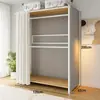 Armario de Montaje Sencillo, Gabinete de Entrada, Perchero Metálico para el Hogar en el Dormitorio, Armario para Habitación de Alquiler, Armario Pequeño para Dormitorio