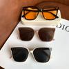 Gafas de Sol Naranja Té Vintage para Mujer Celebridad de Internet Fotografía Callejera Gafas de Montura Grande Estilo Coreano Uña Cruzada Gafas Anti-UV Modernas