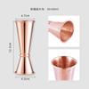 Dispositivo medidor de vino de doble cabezal de acero inoxidable 304, taza medidora de copa de vino con escala, dispositivo de taza de onzas, herramienta para cócteles de bar.