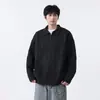 Suéter de Punto Retorcido Gris Falso Dos Piezas Cuello en V Estilo Fair Isle para Hombres y Mujeres en Primavera, Otoño e Invierno Retro Americano Prenda Base