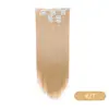 Juego de Seis Piezas de Extensiones de Cabello Clip-In para Mujer, Fibra de Alta Temperatura Invisible Sin Costuras Cabello Largo Liso, 16 Extensiones de Cabello Clip-In