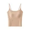 Camisola simples de gola redonda, regata térmica feminina com bojos embutidos, não precisa de sutiã, respirável, confortável e que valoriza a silhueta, roupa íntima térmica