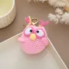 Novo Pingente de Chaveiro de Lã Crochê Coruja Desenho Animado para Bolsa Chaveiro de Carro Pingente Teçido Fofo