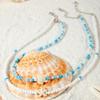 Collar Apilado Bohemio de Playa Transfronterizo Viento Oceánico Tortuga Estrella de Mar Moda Combinable Color de Contraste con Cuentas para Mujer