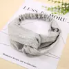 Diadema Coreana Diadema Tejida Cruzada Retro Elástica Ancha para Otoño e Invierno Accesorios para el Cabello de Mujer