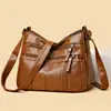 2026 Bolsa Feminina de Couro Macio Nova Moda Outono Bolsa para Mãe de Meia-Idade Ombro Único Elegante Bolsa Transversal para Mães