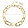 Alta Qualidade Aço Titânio Banhado a Ouro 14K Design de Nicho Europeu e Americano Corrente Torcida Zircônia Colorida Vento INS Pulseira B212261