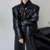 Chaqueta de Cuero PU Estilo Americano para Hombre Primavera y Otoño Británica Pia Ya Hombres Alto Nivel Sensación Perfil Ropa Biker Tendencia Chaqueta de Cuero