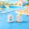 Paisagem em miniatura, figura de pato de praia de verão criativa e fofa, acessório decorativo sonhador, ornamento de mesa ou de carro