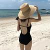 Traje de baño para mujer estilo japonés de una pieza estilo hada realce para busto pequeño adelgazante cubre vientre tirantes espalda sexy descubierta aguas termales
