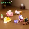 Adornos de paisaje en miniatura con personajes de dibujos animados de animales lindos: conejos, ardillas, pingüinos juguetones. Accesorios de resina en un estilo moderno y minimalista