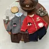 Cárdigan de Punto Lindo Estilo Coreano para Bebés Niños, Nuevo Suéter de Dibujos Animados para Niños Primavera y Otoño, Ropa de Moda para Bebés