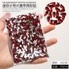 Tendencia de Internet Año Nuevo Tamaño Mini Diamante Rojo Grande Forma Plana Arte de Uñas de Novia Súper Flash Decoración de Uñas de Pedrería