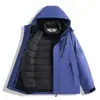 Chaqueta de moda para pareja para exteriores, unisex, tres en uno, con forro de plumón, cálida, con forro polar, engrosada, a prueba de viento, impermeable y transpirable