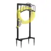 Suporte de mangueira de jardim para serviço pesado transfronteiriço, haste de suporte de mangueira inserida no solo, decoração de gramado de jardim ao ar livre, suporte de tubo de água de ferro