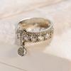 Wecheng desea joyería explosiva al por mayor, anillo de circón creativo de moda europea y americana, anillo de disco chapado en oro para mujer