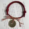 Nova pulseira de dinheiro fantasma de montanha estilo chinês pulseira tecida à mão estilo ins moda nacional estilo antigo namoradas casal pulseira versátil