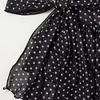 Bikini retro de lunares de tres piezas para comercio exterior transfronterizo, traje de baño sexy de dos piezas sin espalda con falda corta y bragas de triángulo en negro