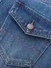 2613405-Jeans Vintage de Algodão Lavado Nanyou de Perna Larga Levemente Flare Calça Casual Simples Nova para o Início do Outono Feminina
