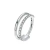 Anillo de nariz de titanio F136 con circonita de doble capa con pendientes de taladro, anillo de nariz de artesanía boutique, joyería para perforaciones, joyería para perforaciones transfronteriza, lote