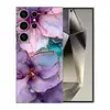 Capa Criativa para Celular Samsung S25Ultra A90 Flores Roxas S26Plus Capa Protetora Adequada S24 Casca Macia TPU