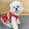 Gatos e cães Ano Novo Chinês Festivo Vestido acolchoado de algodão Outono e Inverno forrado de lã Engrossado Pequeno e Médio Teddy Hanfu Transfronteiriço