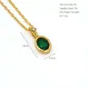 Collares Transfronterizos Europeos y Americanos con Doce Piedras de Nacimiento para Mujer, 12 Colores, Colgantes de Pedrería, Joyería de Acero Inoxidable 316, Cadena para el Cuello de Mujer