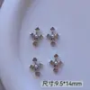 Itens Mais Vendidos Transfronteiriços: Brincos de Cruz Cromados, Acessórios para Nail Art, Liga de Zinco com Strass Estilo Punk Retrô, Diamantes para Unhas Vestíveis