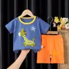 Novo Conjunto de Manga Curta Infantil Meninos Algodão Puro Shorts de Verão Comércio Exterior Meninas Camiseta Roupas Vestuário Infantil Conjunto de Duas Peças
