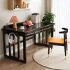 Mesa de Madeira Maciça Preta para Uso Doméstico, Mesa de Escrita Simples e Moderna, Mesa de Estudo para Estudantes, Mesa de Escritório para Adultos, Mesa de Computador para Quarto