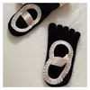 Calcetines de Yoga de Cinco Dedos para Mujer, Algodón Puro, Deportes de Interior para Pilates, Calcetines de Yoga Antideslizantes de Cinco Dedos, Venta al por Mayor de Calcetines Zhuji